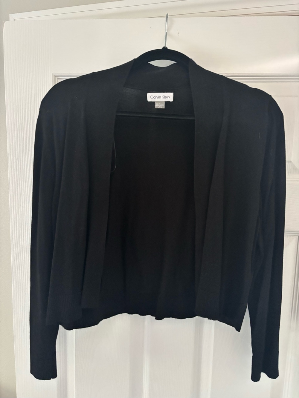 Calvin Klein Black Open-Front Lightweight Cardigan